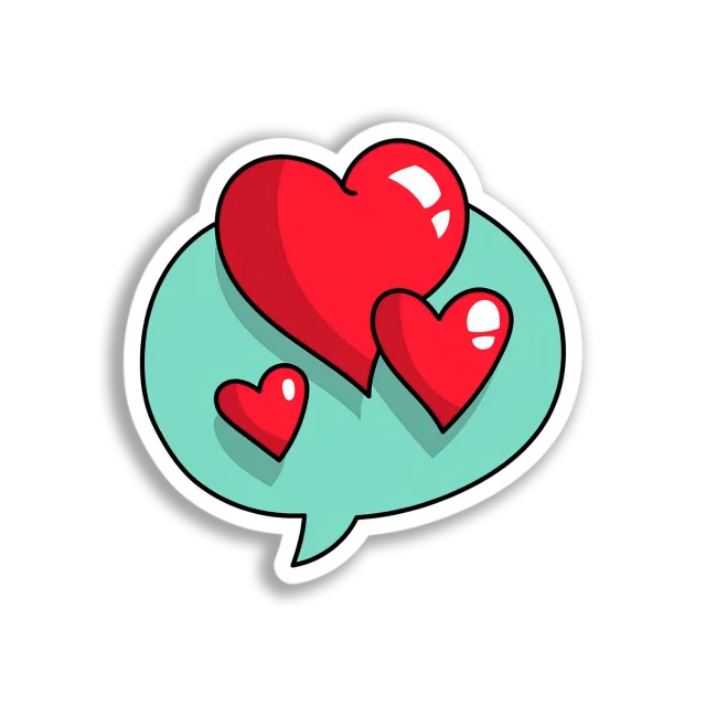 Hearts Speech Bubble Sticker