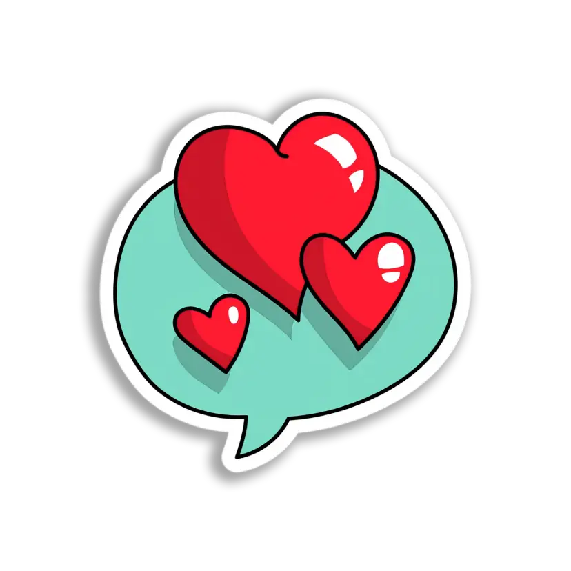 Hearts Speech Bubble Sticker