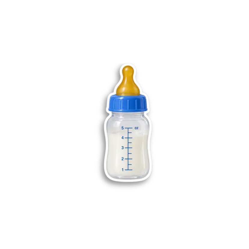 Blue Baby Bottle Sticker