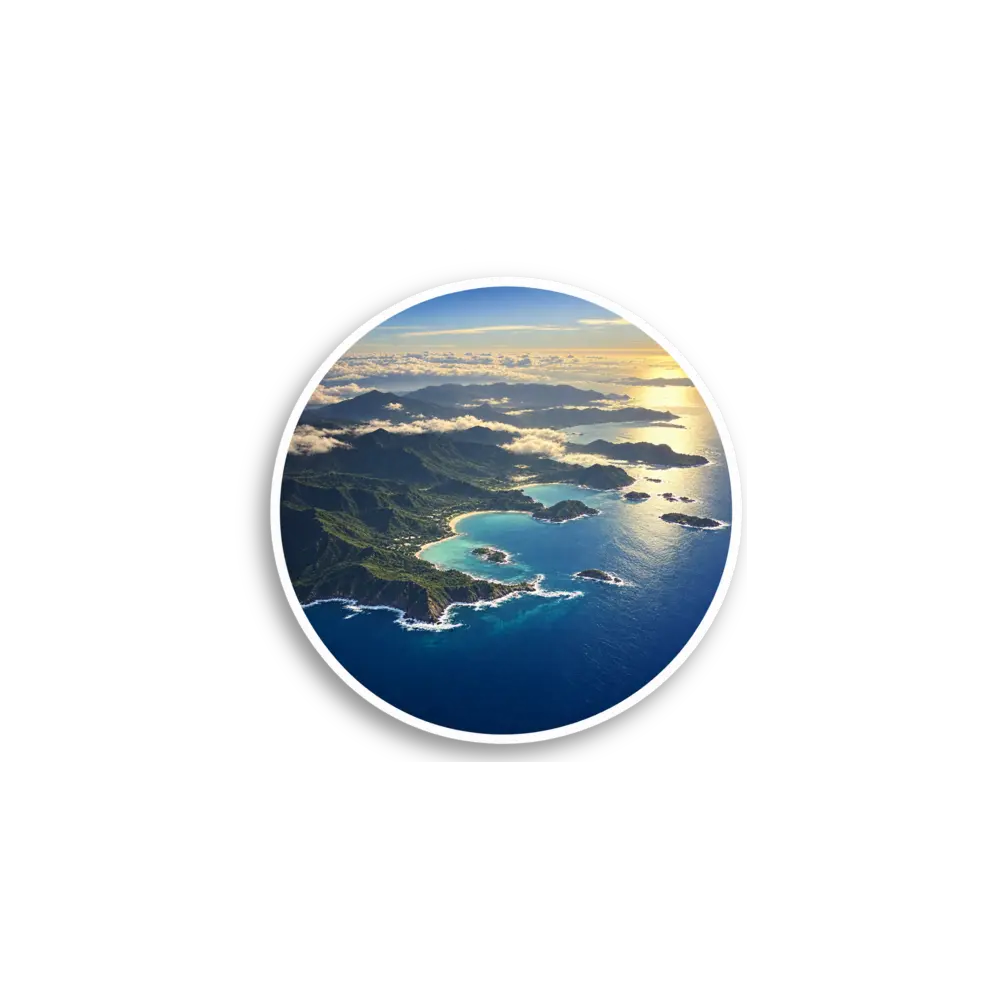 Blue Circle Landscape Sticker
