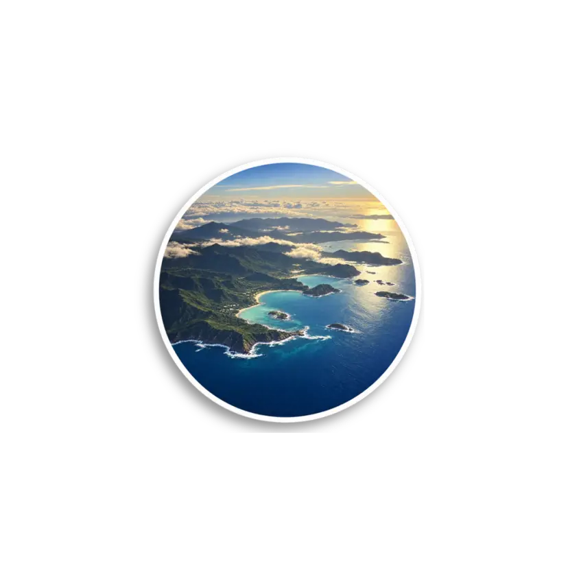 Blue Circle Landscape Sticker