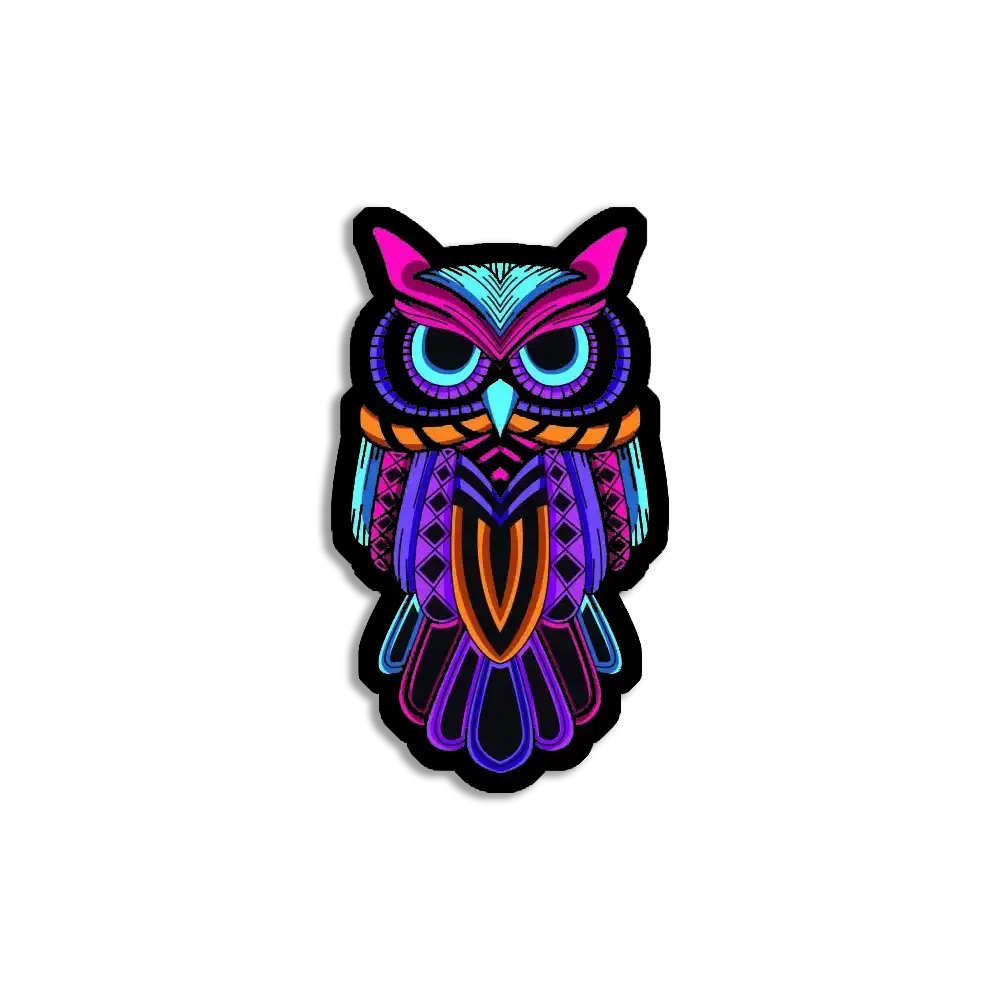 Neon Owl Sign Sticker