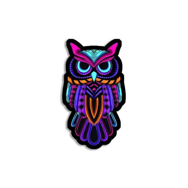 Neon Owl Sign Sticker