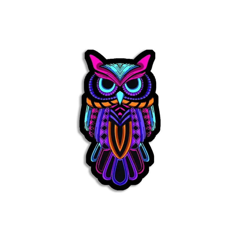 Neon Owl Sign Sticker