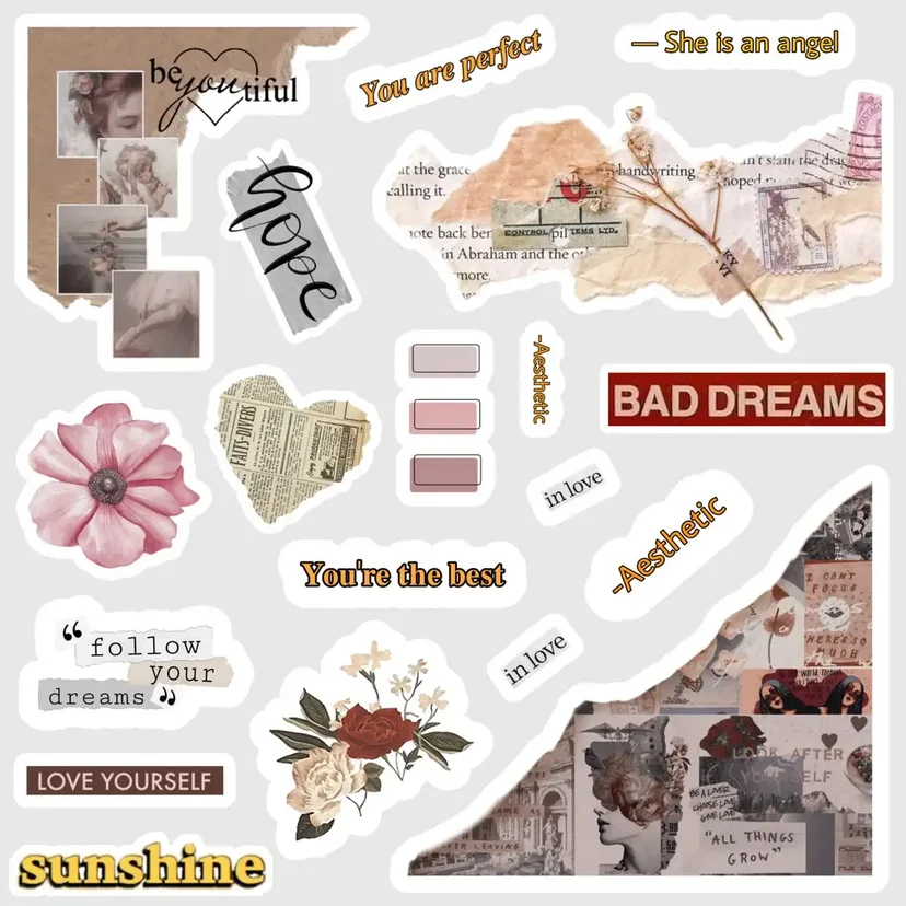 Vintage Retro Aesthetic Stickers