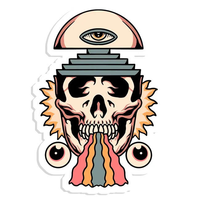 Trippy Time Sticker