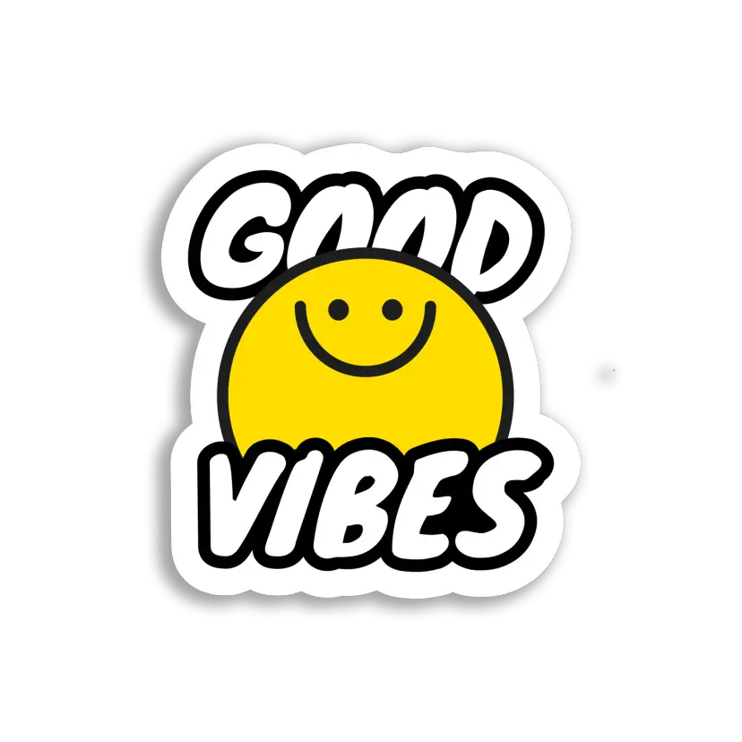 Good Vibes Only Smiley Face Sticker