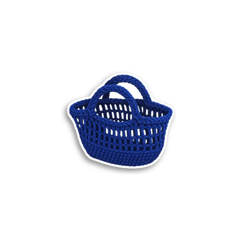 Blue Basket Bag Sticker