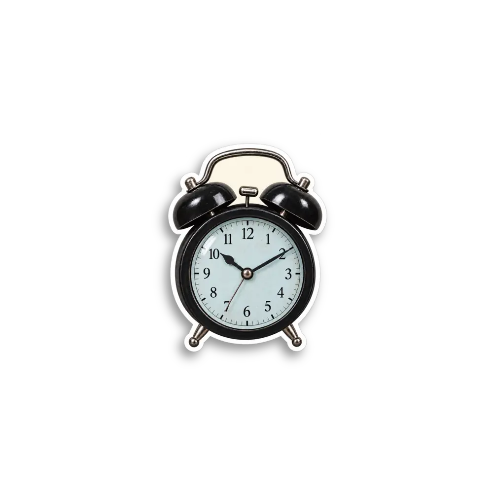 Black Alarm Clock Sticker