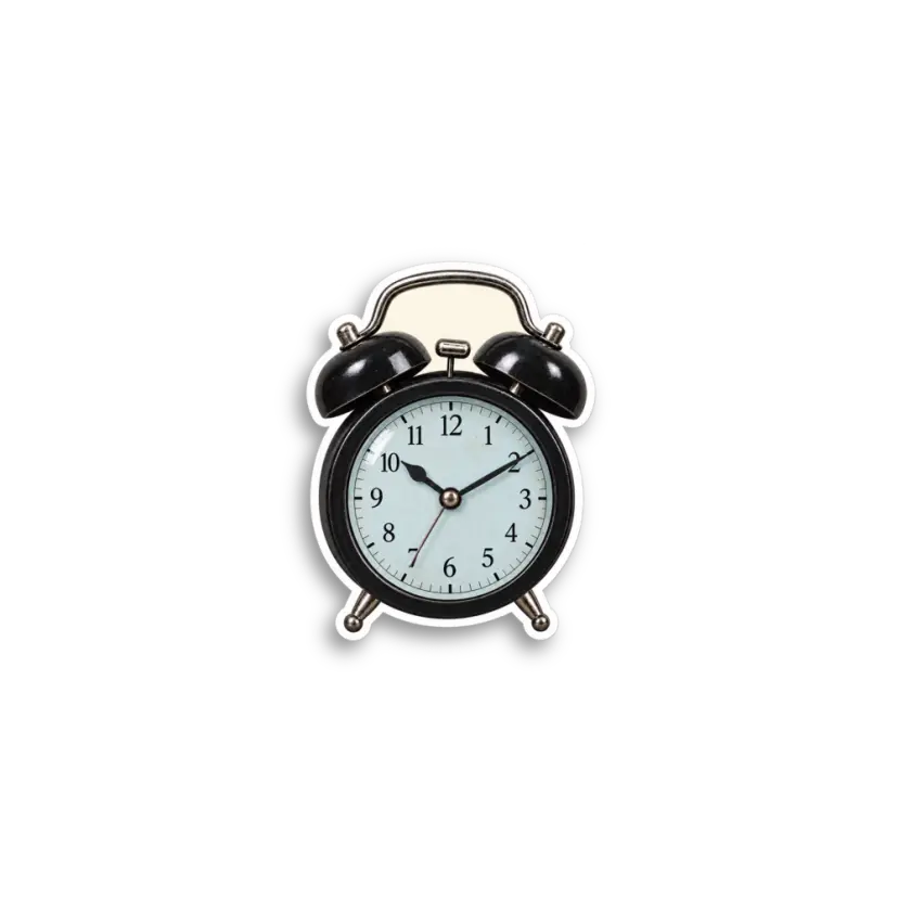 Black Alarm Clock Sticker