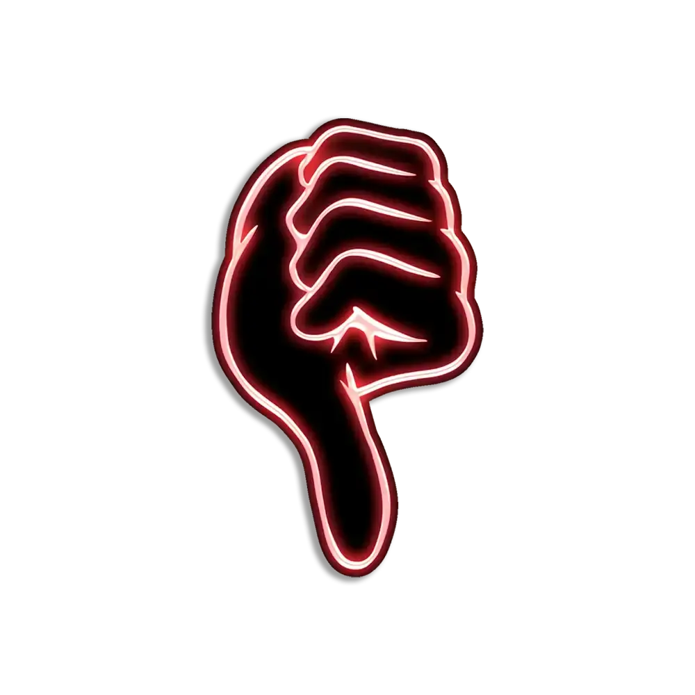 Neon Thumbs Down Sticker