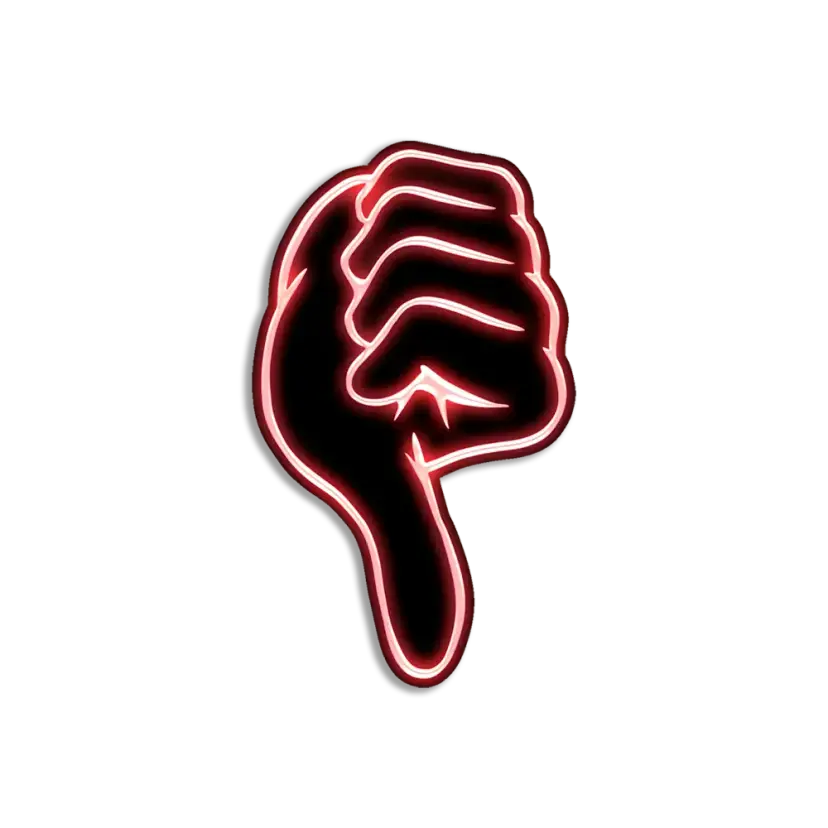 Neon Thumbs Down Sticker