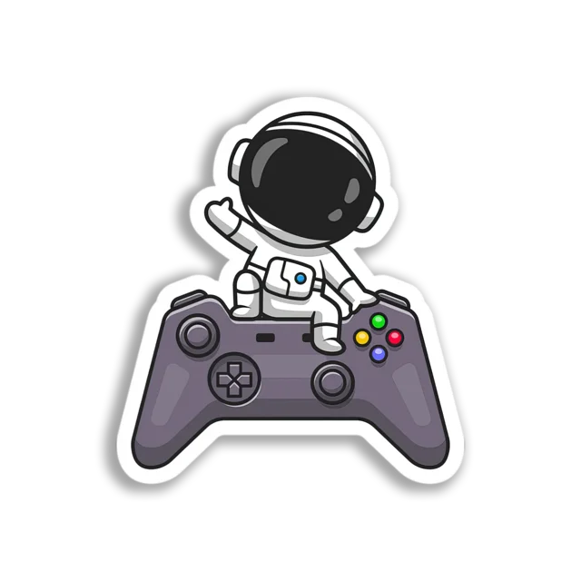 Astronaut Game Controller Sticker