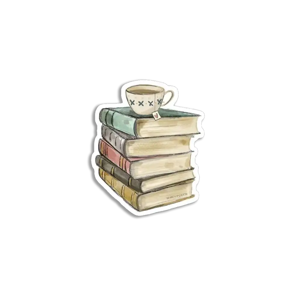 Books and Coffee Sticker