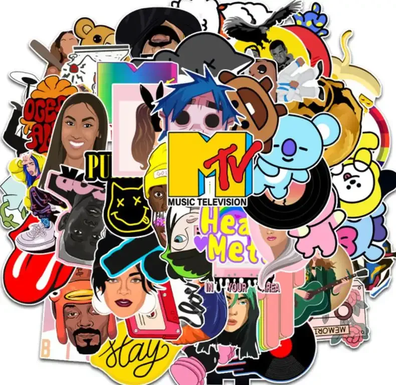 Cartoon Music Collection Graffiti Stickers Pack of 50