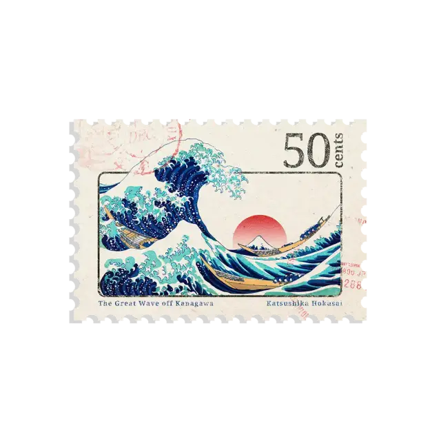 Japanese Wave Stamp Sticker