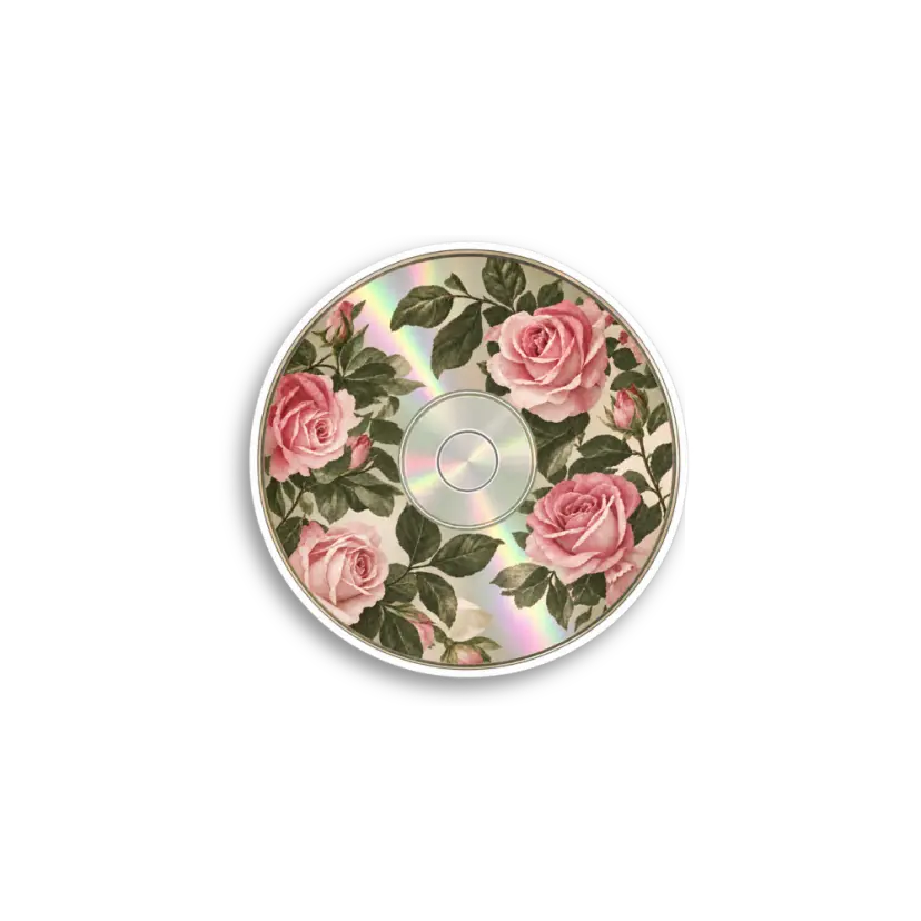 Floral CD Sticker