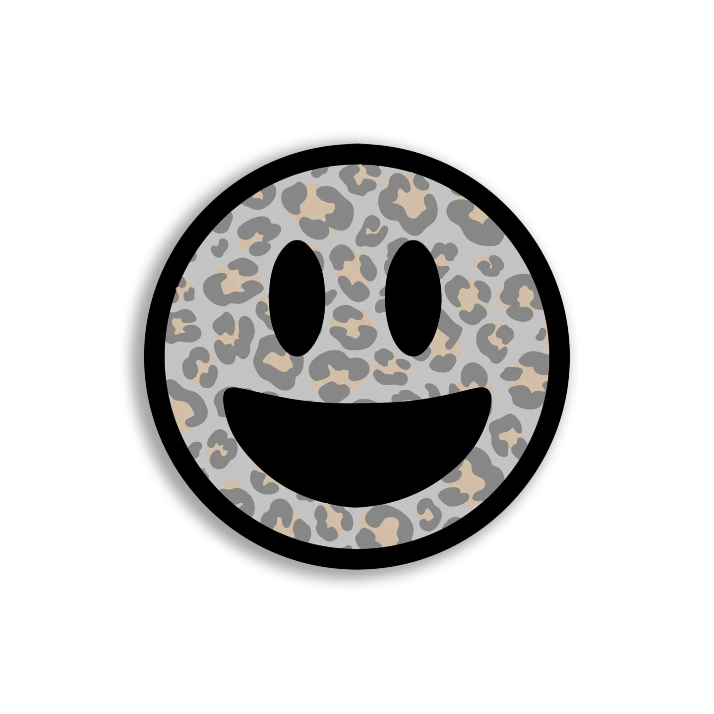 Smiling Leopard Print Emoji Face Sticker