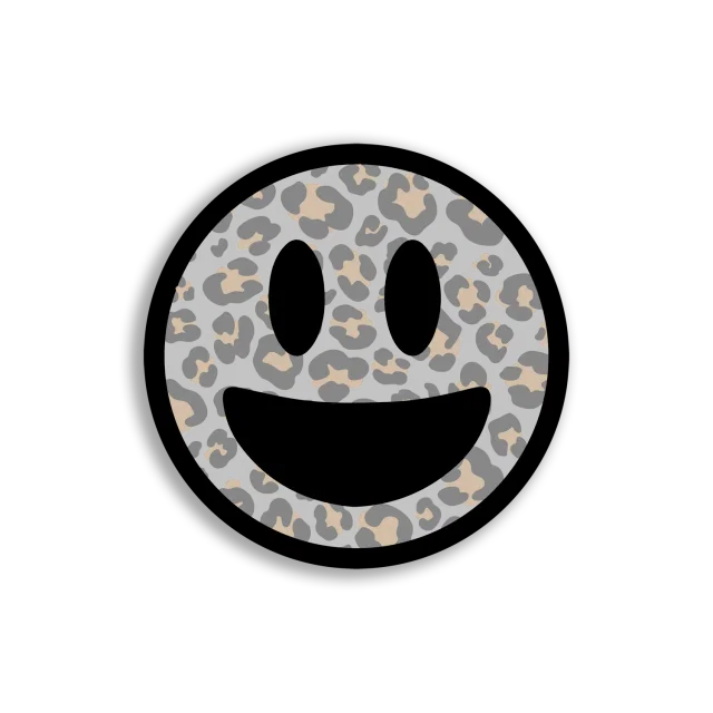 Smiling Leopard Print Emoji Face Sticker
