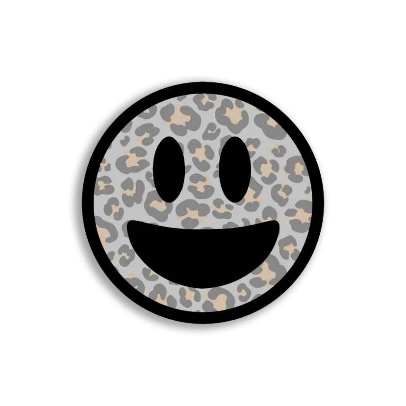 Smiling Leopard Print Emoji Face Sticker