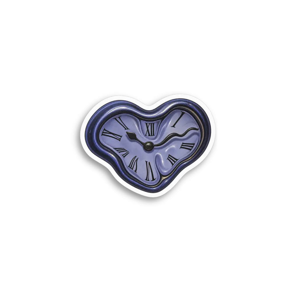 Blue Heart Clock Sticker