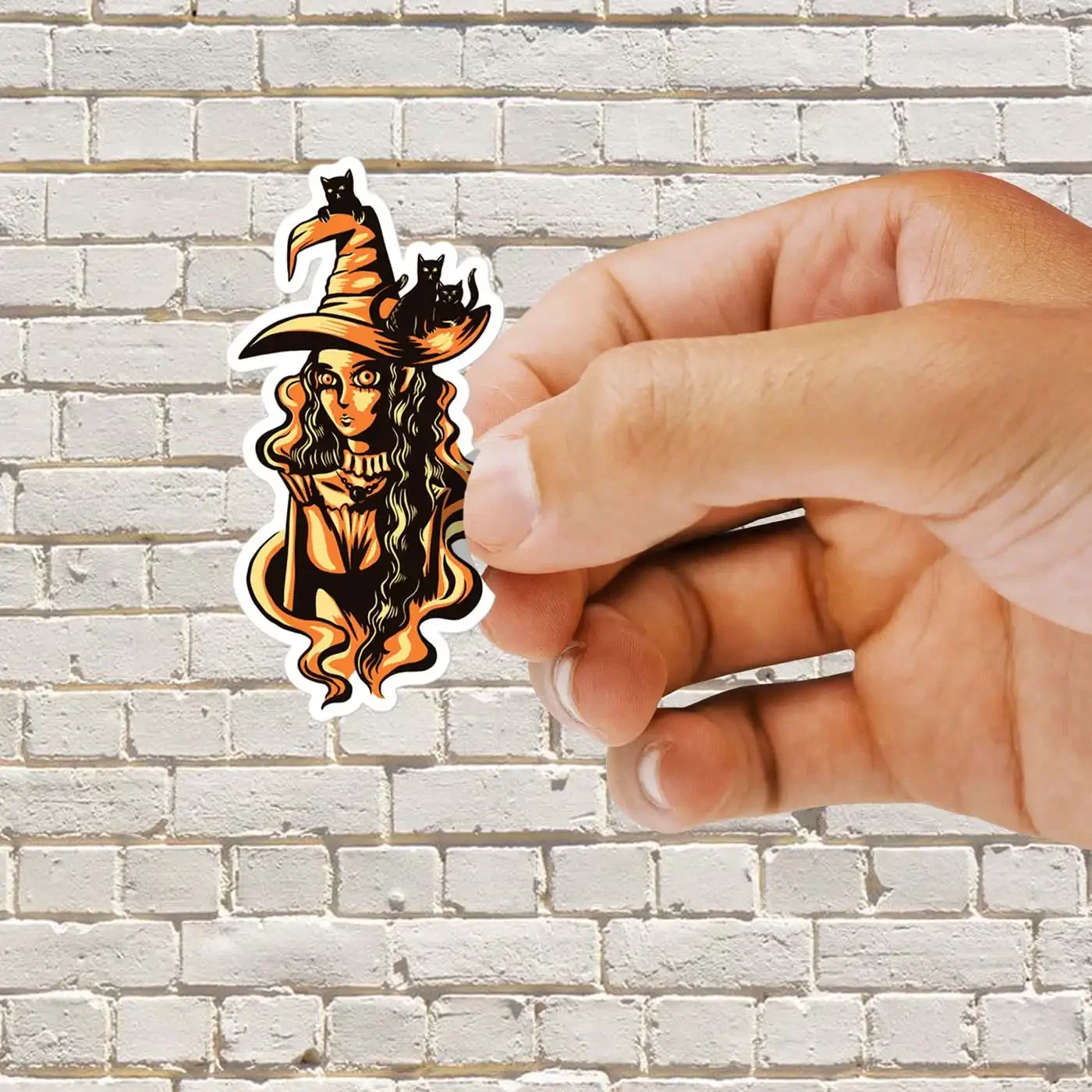 Witch and Cats Sticker