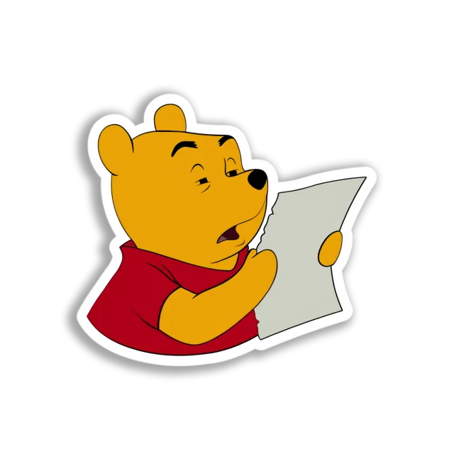 Winnie the Pooh Reading Sticker