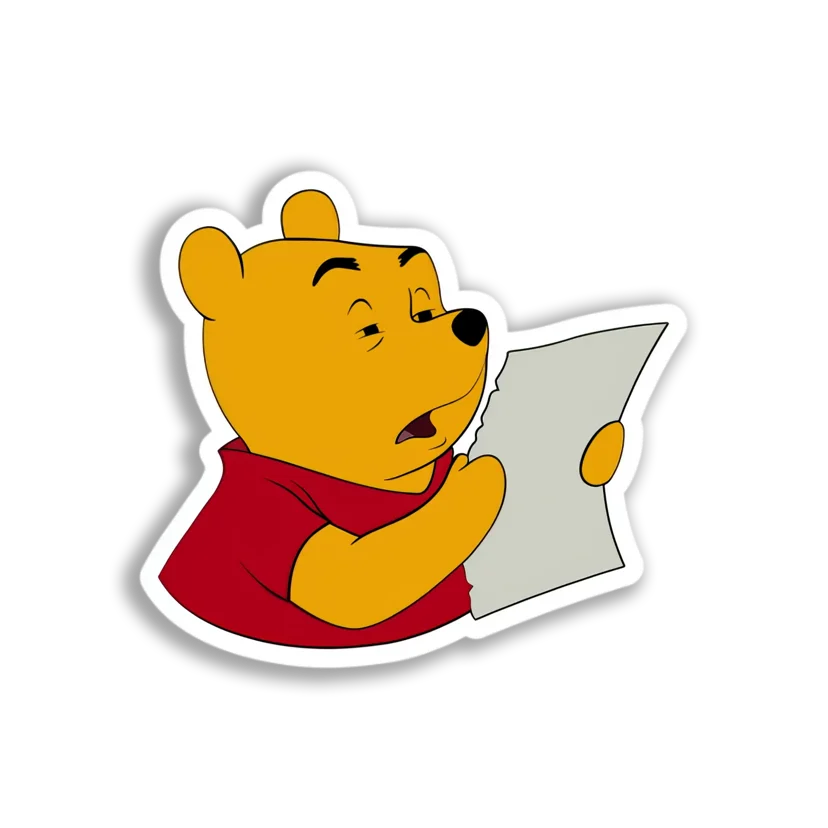 Winnie the Pooh Reading Sticker