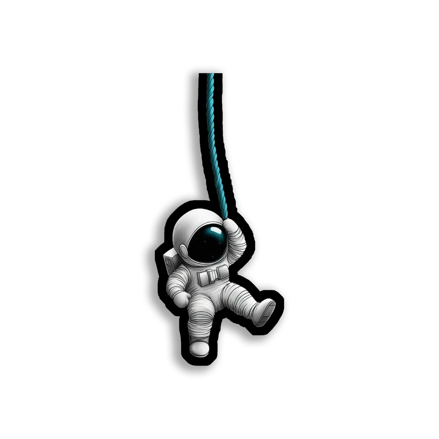 Astronaut Hanging On a Rope Sticker
