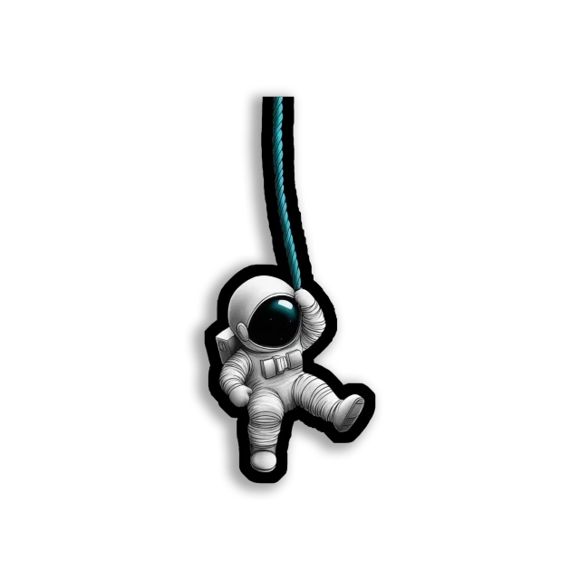 Astronaut Hanging On a Rope Sticker