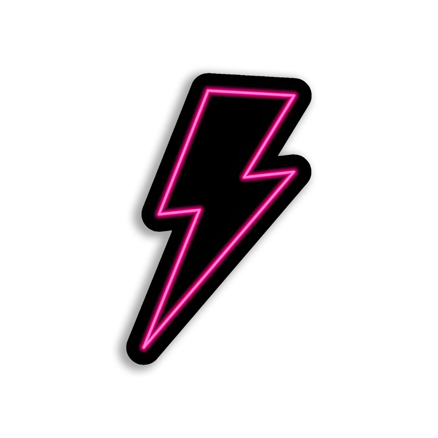Pink Neon Lightning Bolt Sticker
