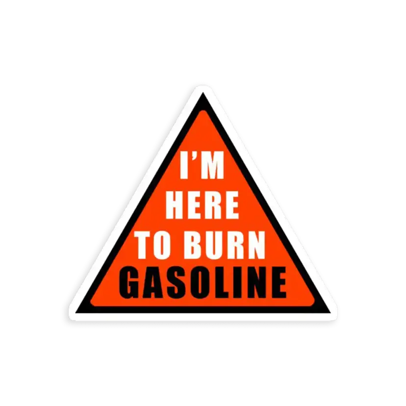 Gasoline Danger Car Sticker