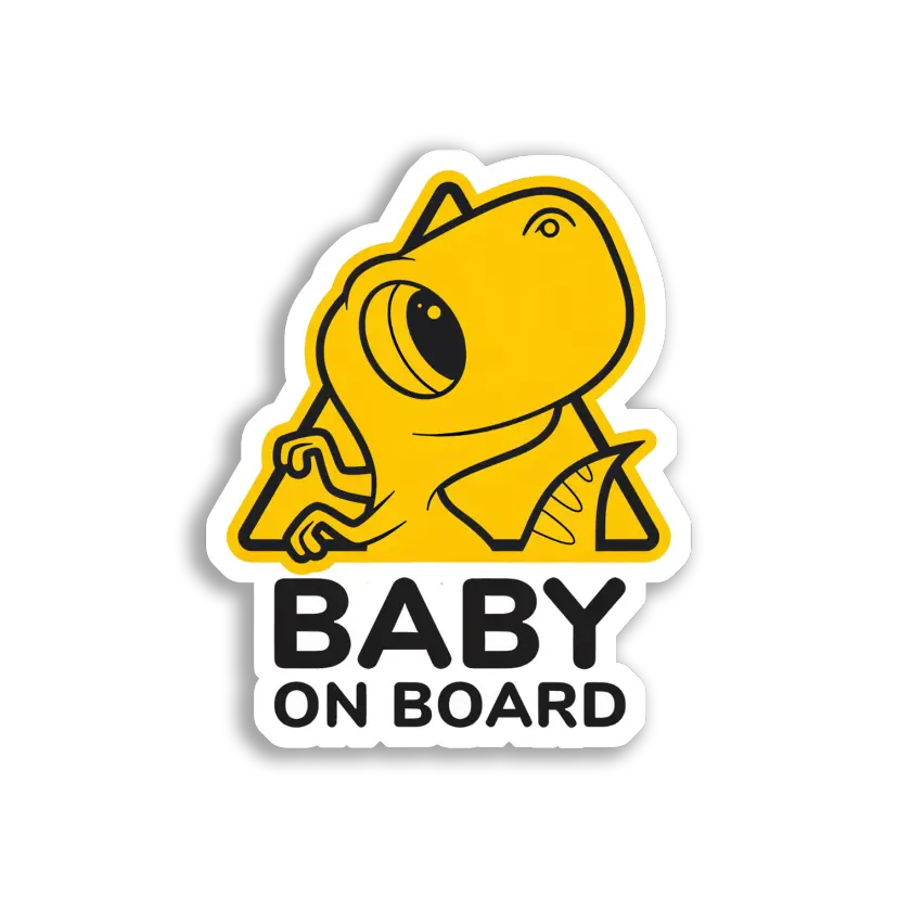 Baby Dinosaur On Board Sign Car Sticker