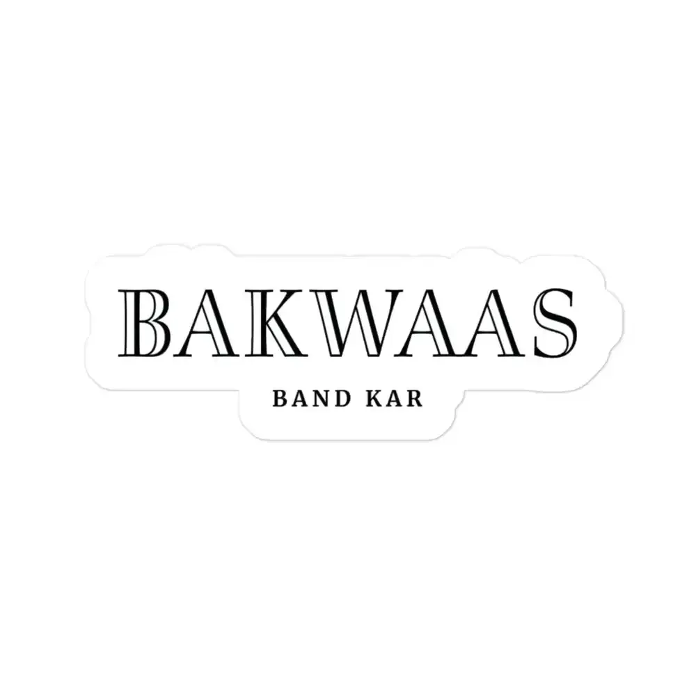 Bakwaas Band Kar Black Logo on White Sticker