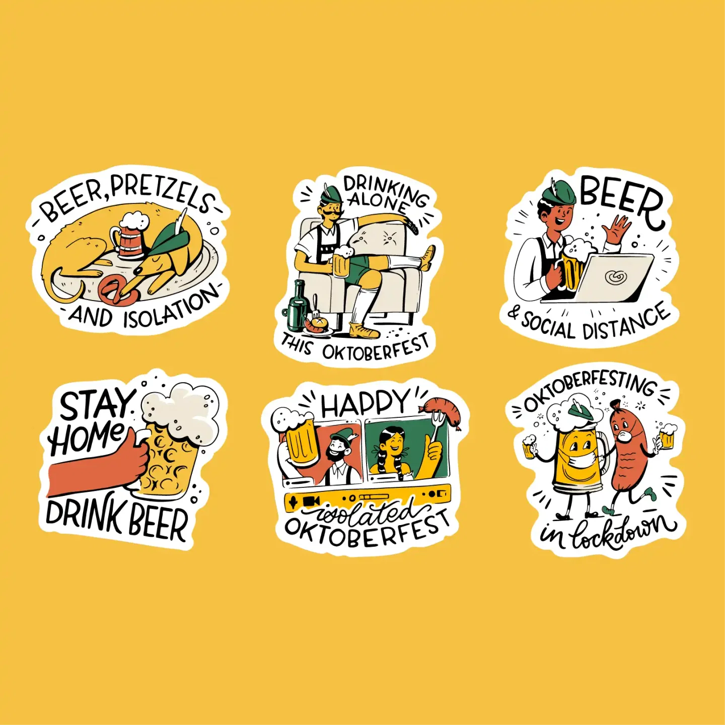 Oktoberfest Stickers Set