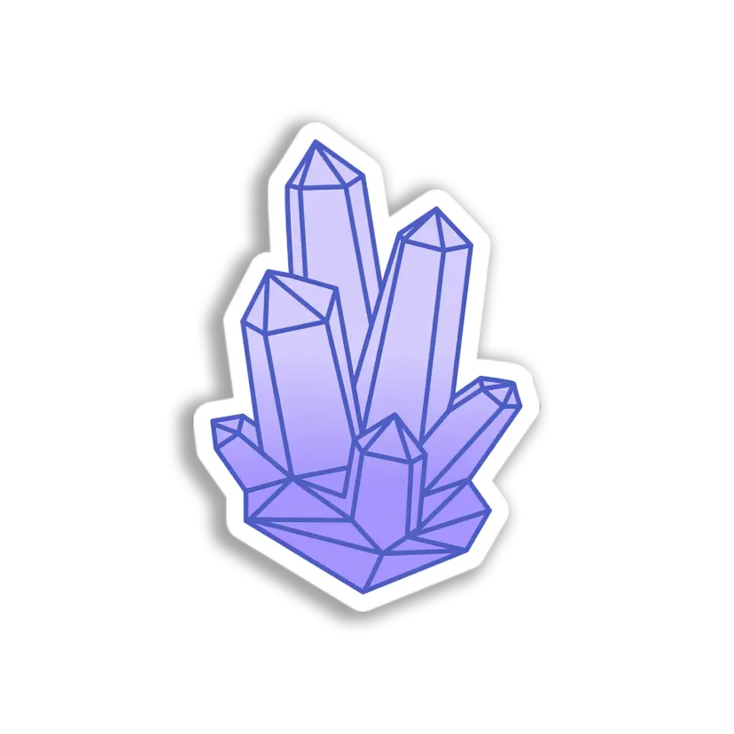 Purple Crystal Cluster Sticker