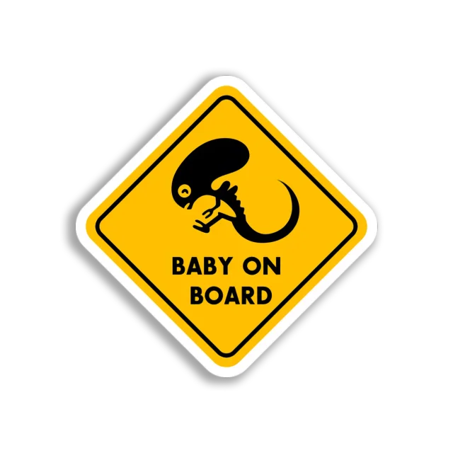 Alien Baby On Board Sticker
