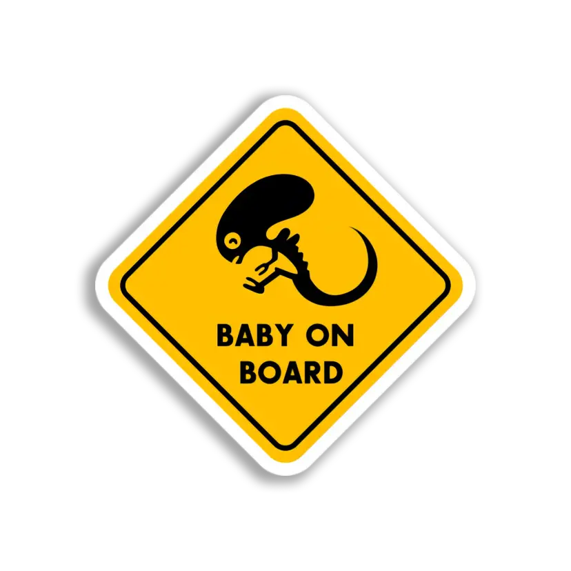 Alien Baby On Board Sticker