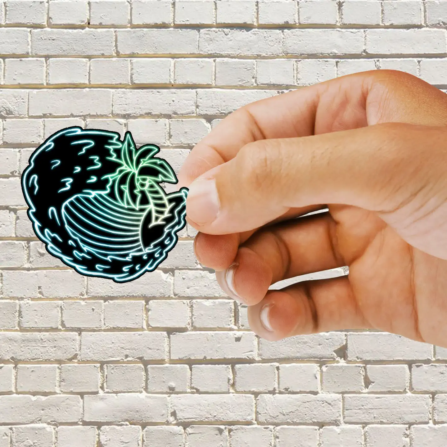 Neon Waterfall Sticker