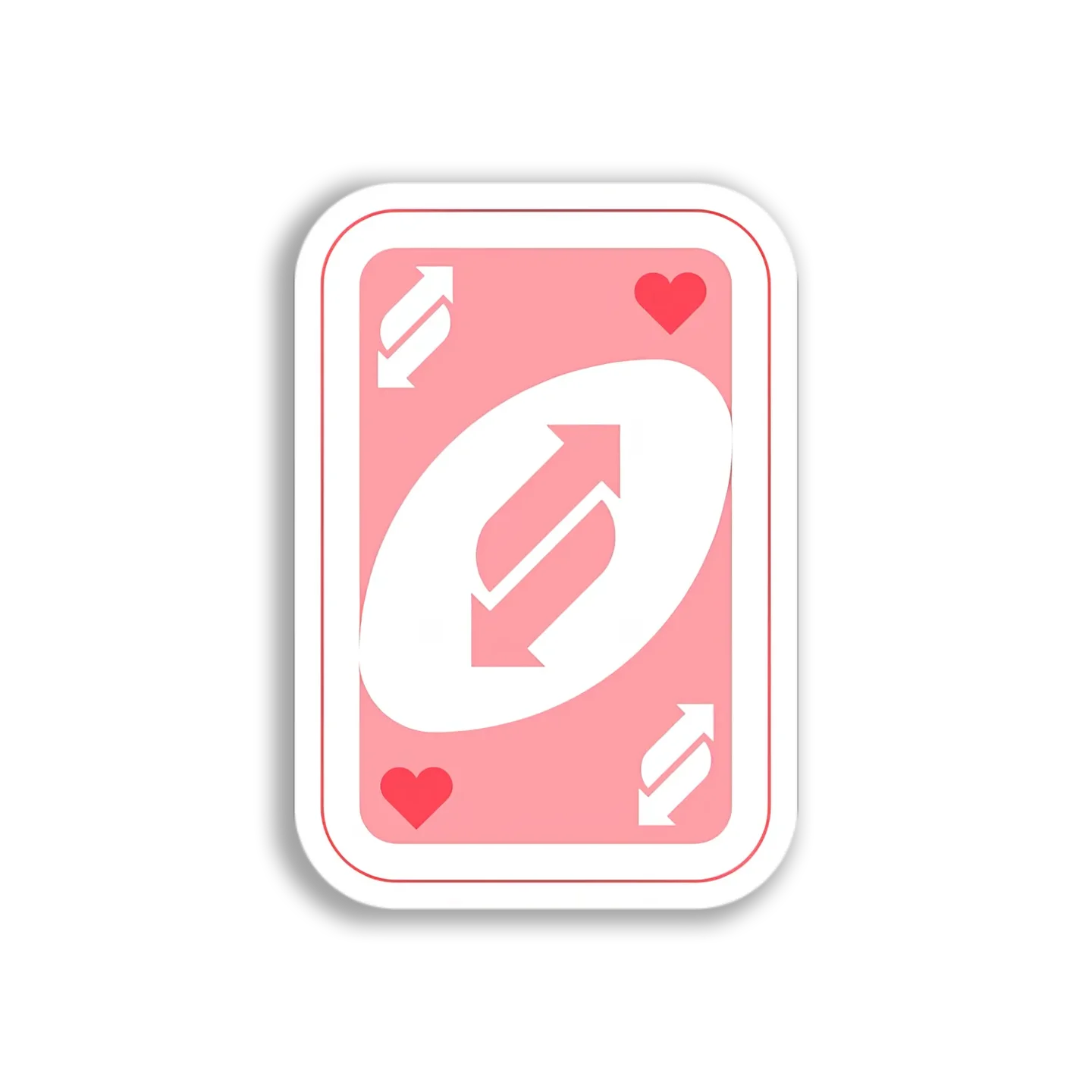 Pink Reverse Uno Card Sticker