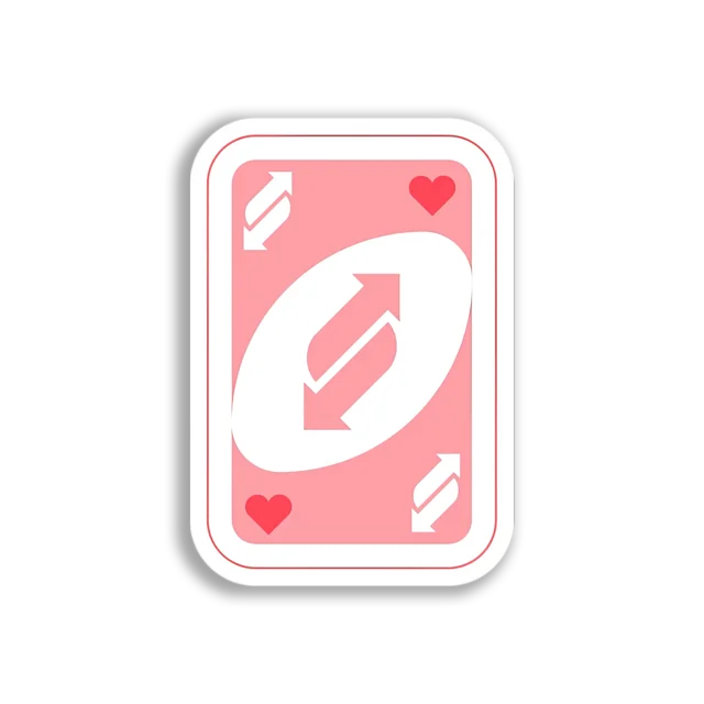 Pink Reverse Uno Card Sticker