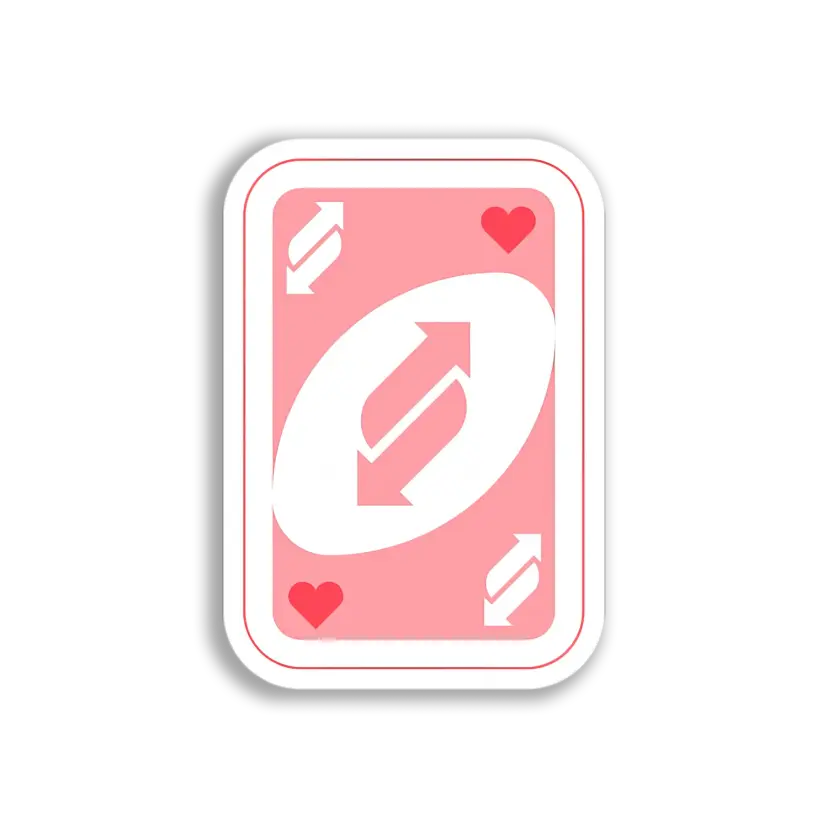 Pink Reverse Uno Card Sticker
