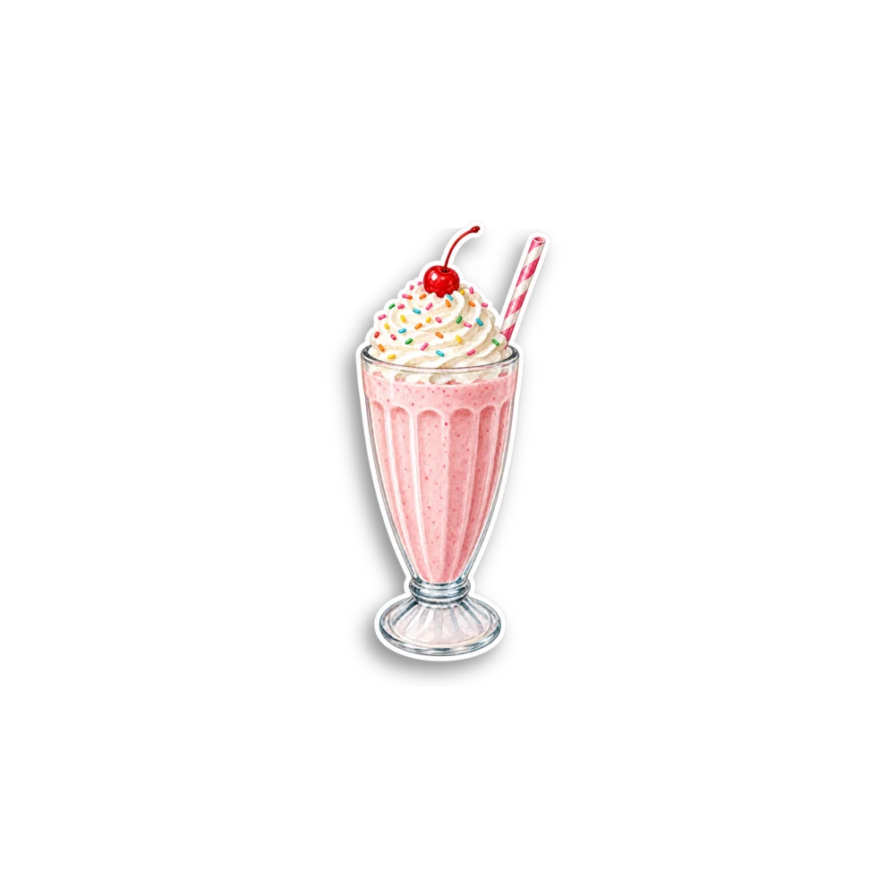 Strawberry Milkshake Sticker