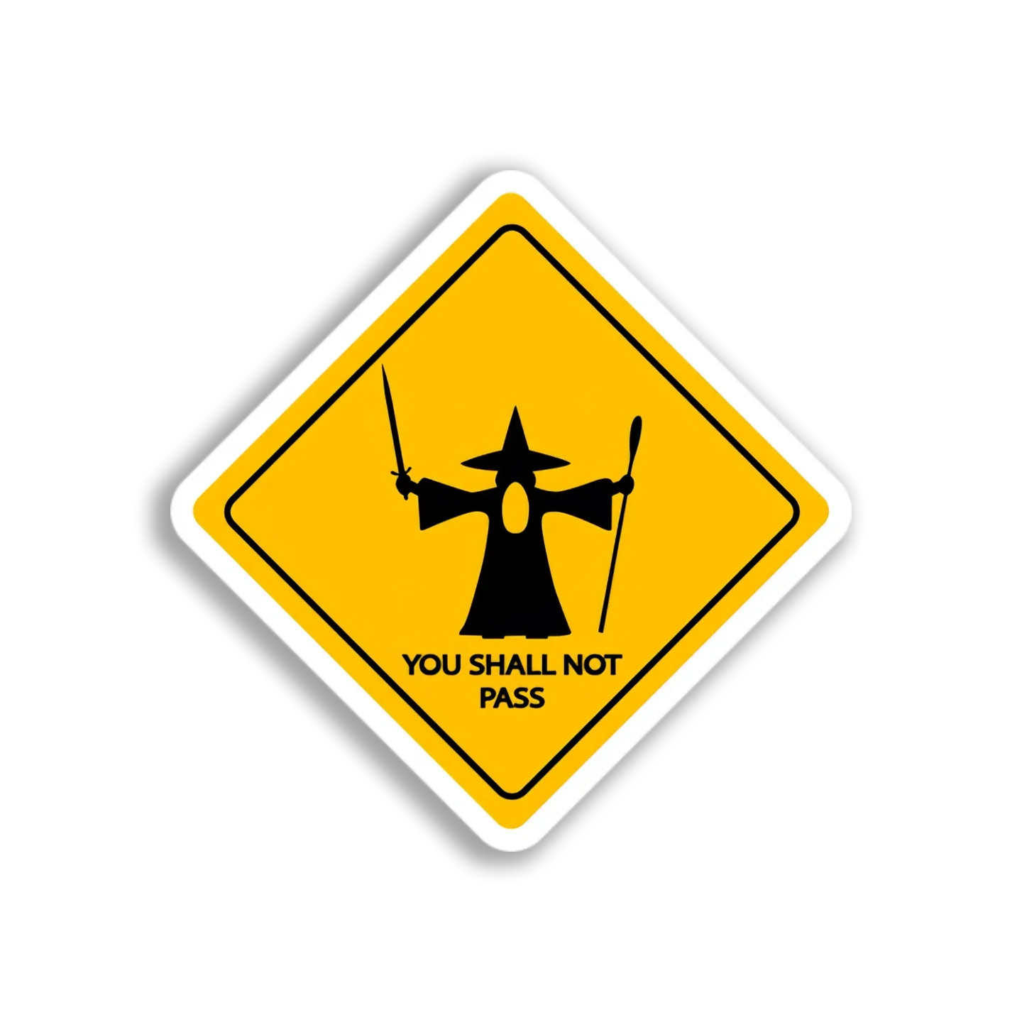 Gandalf Warning Sign Sticker