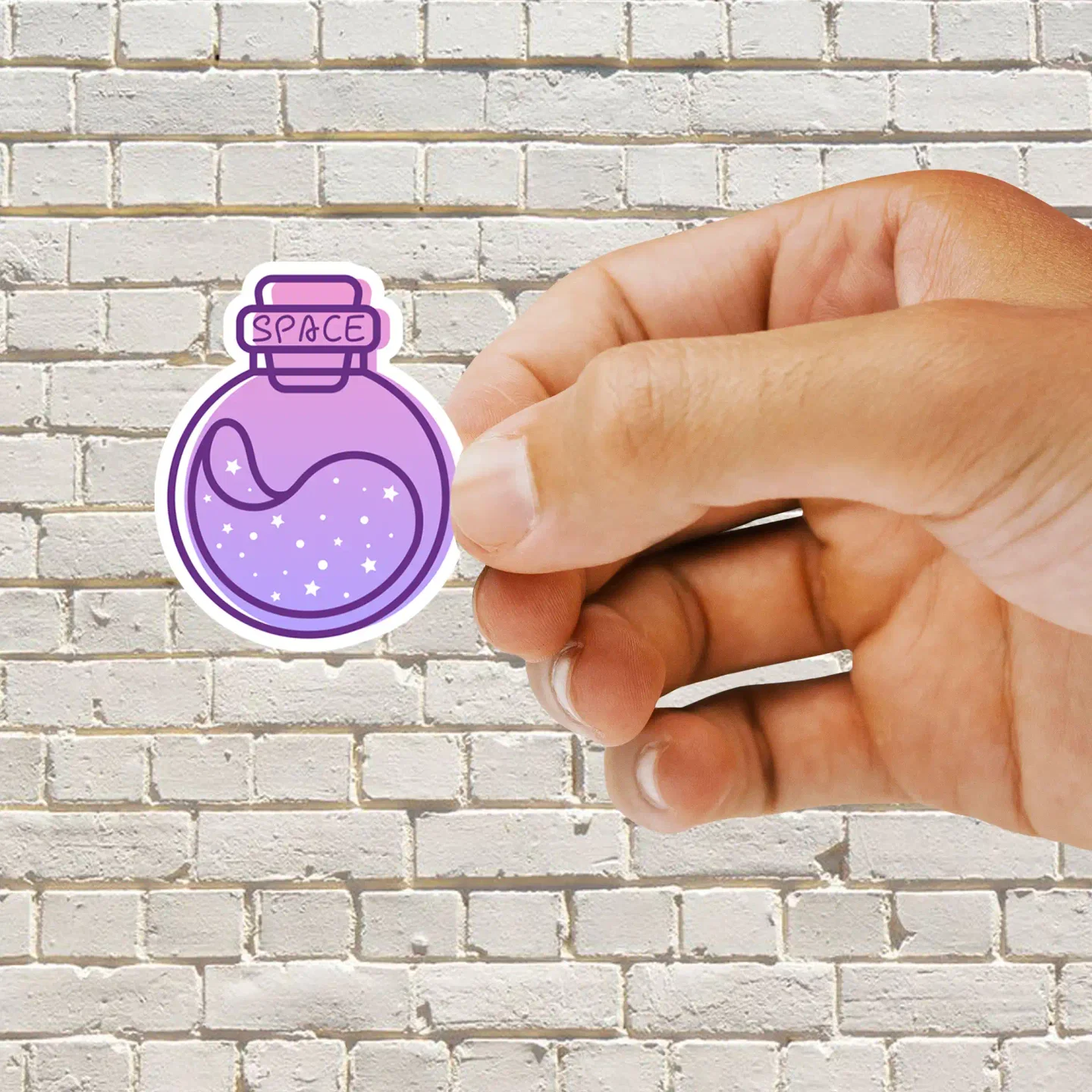 Space in Laboratory Flask Sticker