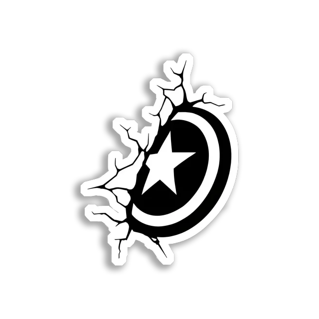 Captain America Shield Breaks Through Sticker
