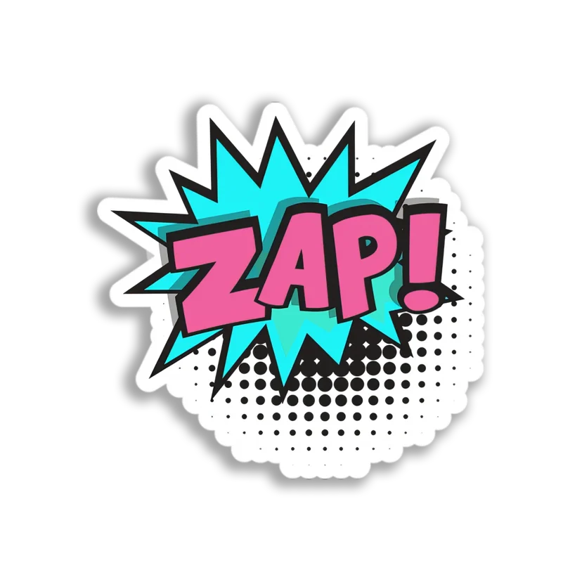 Zap! Comic Burst Sticker