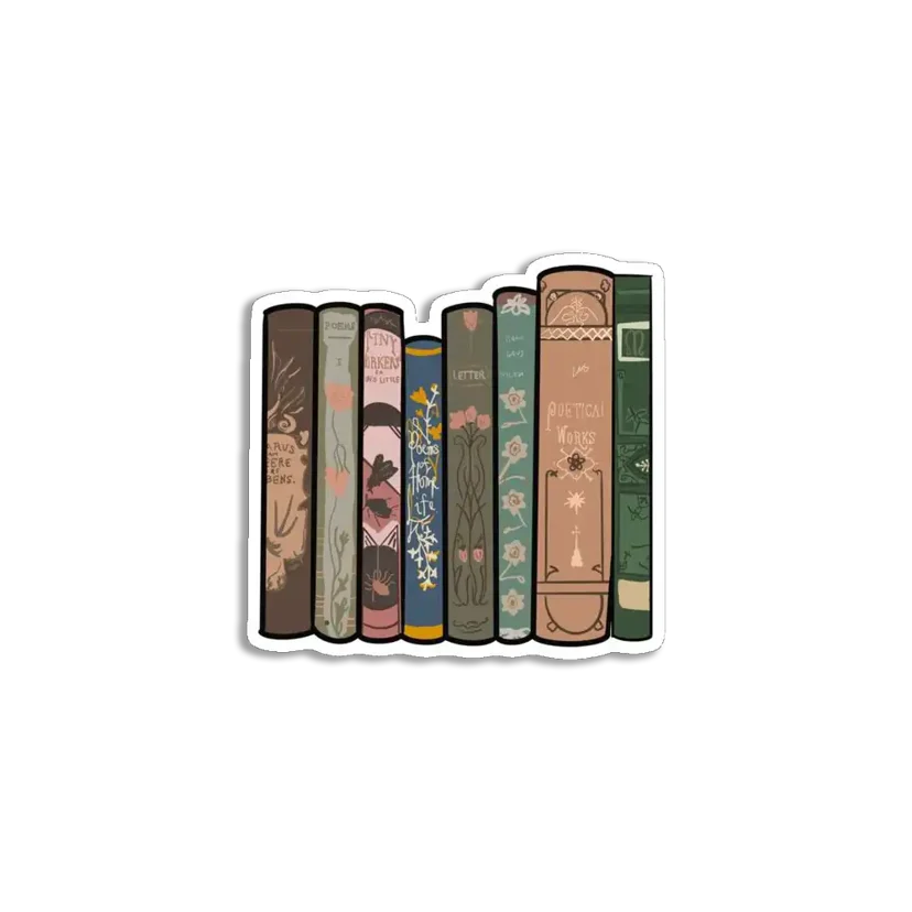 Retro Books Sticker