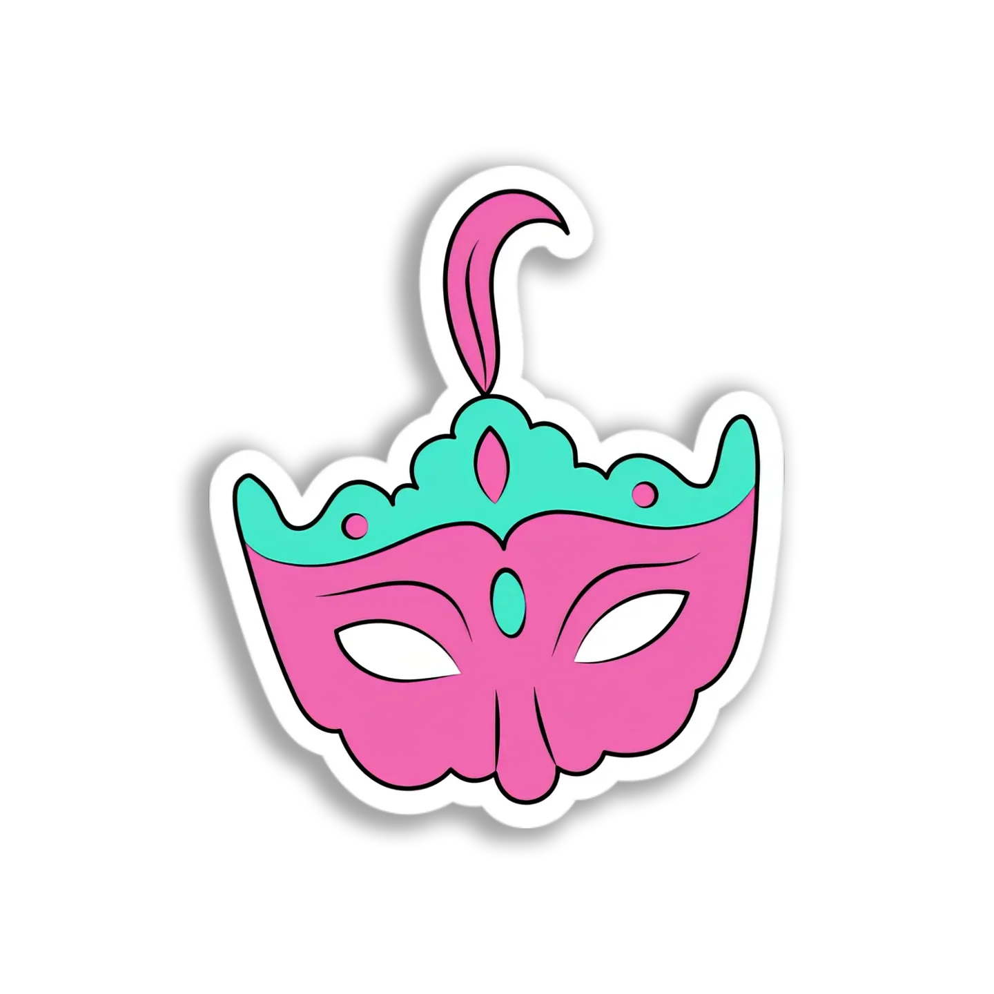 Pink Carnival Mask Sticker