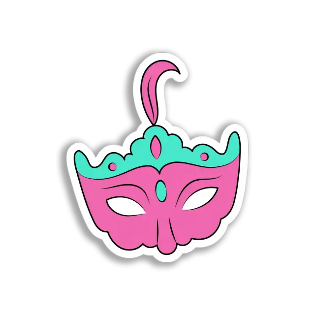 Pink Carnival Mask Sticker